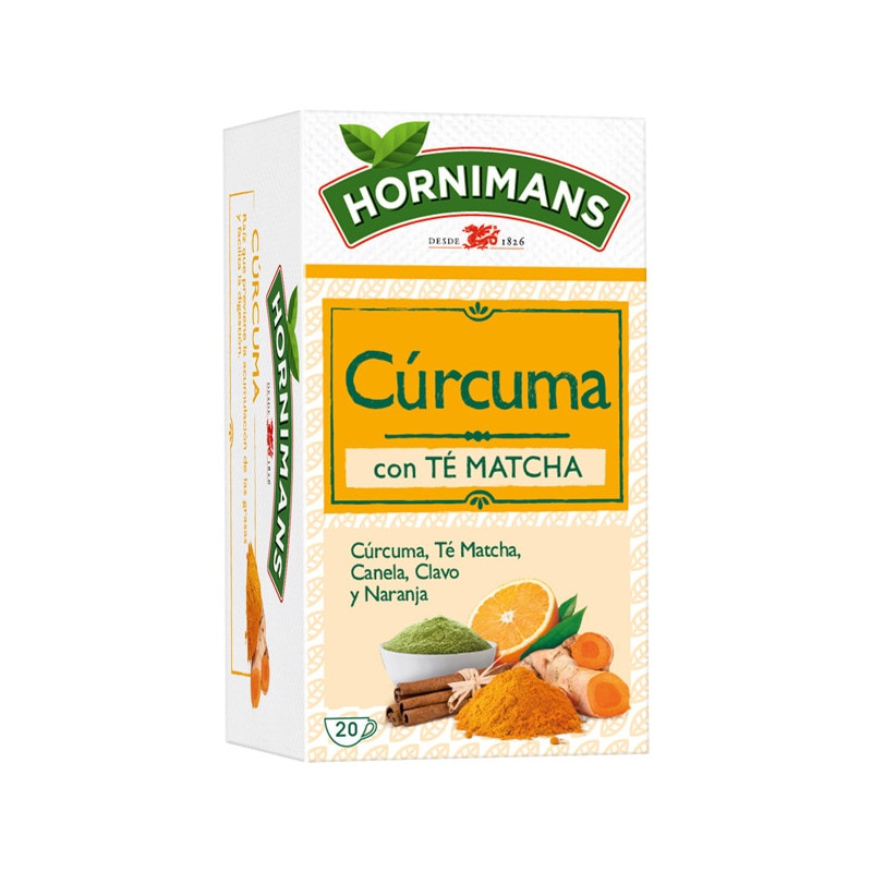 Hornimans Infusión de Cúrcuma con té matcha 20 bolsitas