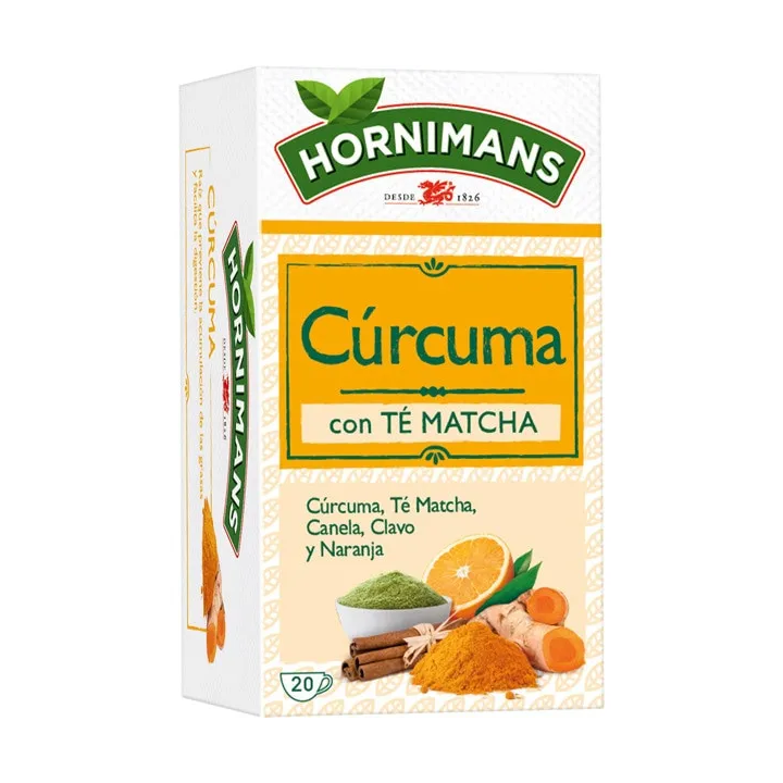 Hornimans Infusión de Cúrcuma con té matcha 20 bolsitas