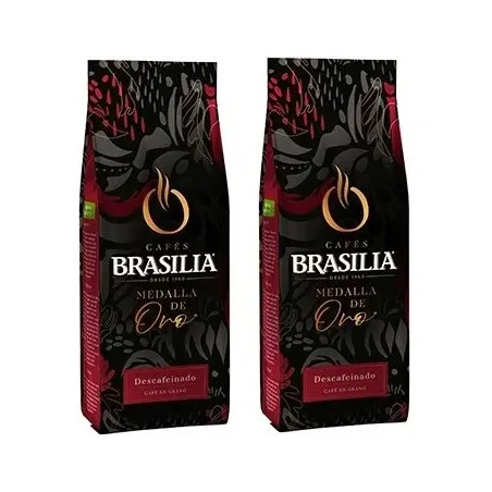 Café en grano Medalla Oro Brasilia Descafeinado 2x500g
