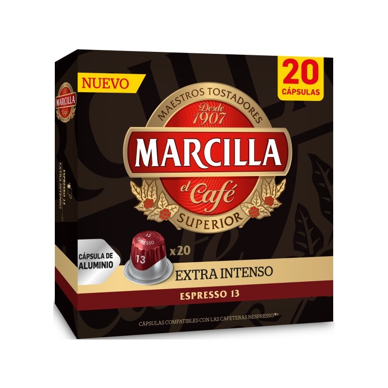 Marcilla Extra Intenso 20 Cápsulas Compatibles Nespresso®