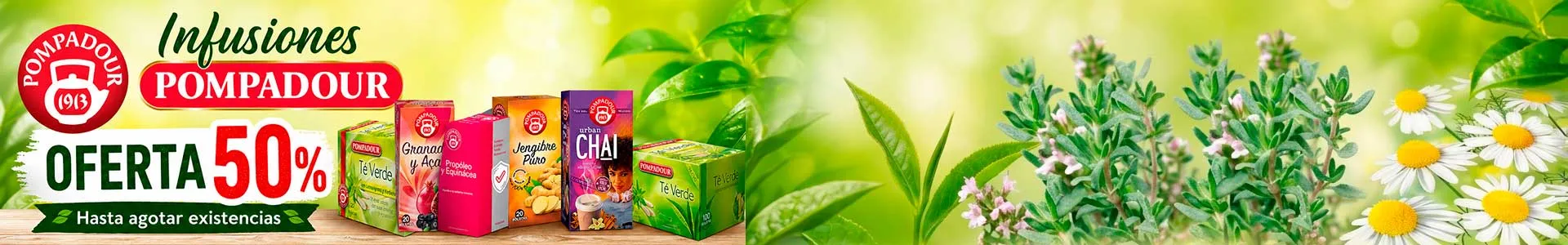 Infusiones Pompadour: relajantes, digestivas y frutales