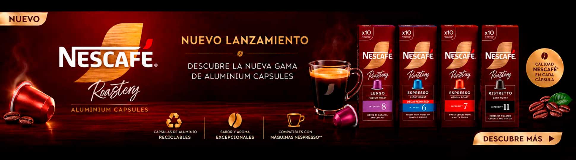 Nescafé Roastery: cápsulas de aluminio compatibles con Nespresso