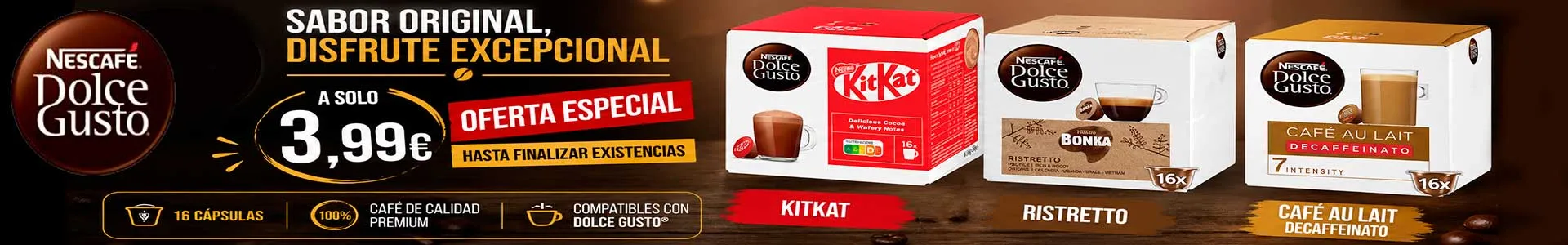 promocion a 3.99   3 variedades dolce gusto originales